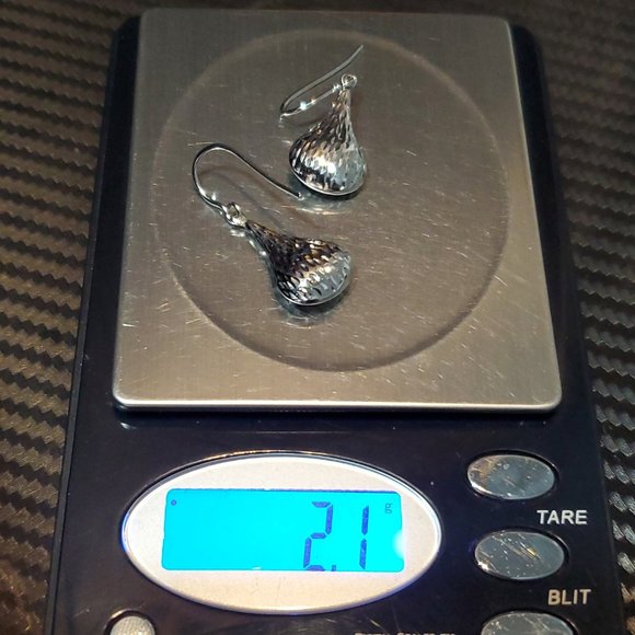 925 Sterling Silver Cool Pattern And Shape Dangle Earrings - Picture 5 of 5